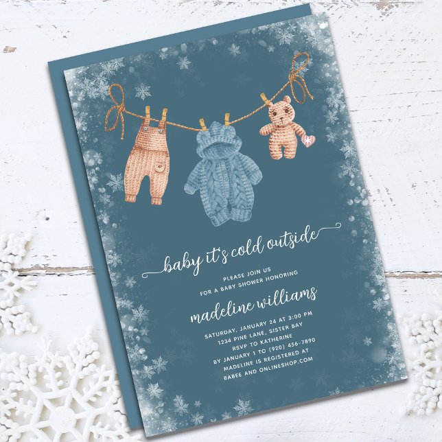 Invitation Bébé Il fait froid à l'extérieur du Baby shower Bo (Créateur téléchargé)