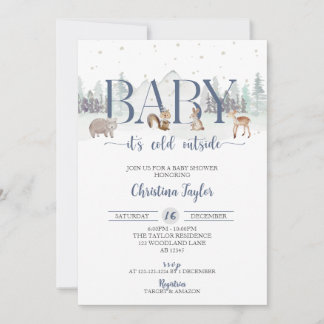 Invitation Bébé Il fait froid à l'extérieur du Baby shower, D