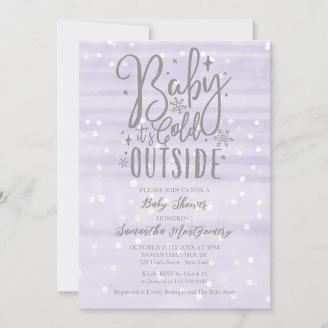 Invitation Bébé Il fait froid à l'extérieur du Baby shower de (Devant)