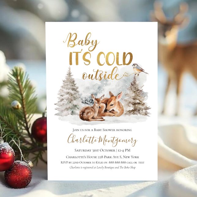 Invitation Bébé il fait froid à l'extérieur du Baby shower de (Créateur téléchargé)