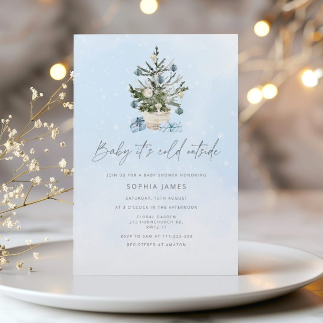 Invitation Bébé il fait froid à l'extérieur du baby shower de (Créateur téléchargé)
