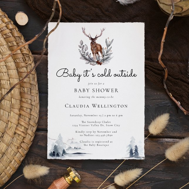 Invitation Bébé Il fait froid à l'extérieur du Baby shower de (Buy as digital download and print on your own paper.)