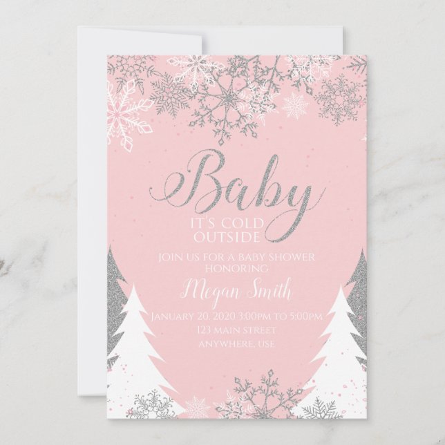 Invitation Bébé Il fait froid à l'extérieur du baby shower de (Devant)