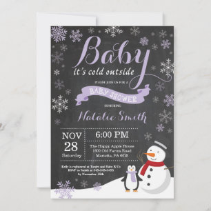 Invitation Bébé il fait froid à l'extérieur Fille Baby Shower