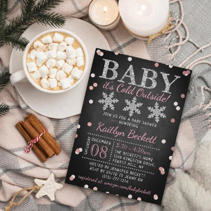 Invitation Bébé il fait froid à l'extérieur Filles Baby Showe