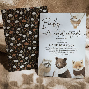 Invitation Bébé il fait froid dehors Animaux de la forêt Baby