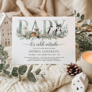 Invitation Bébé il fait froid dehors Animaux d'hiver Baby Sho