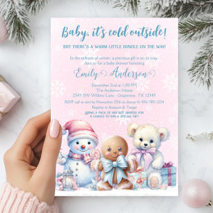 Invitation Bébé, il fait froid dehors Baby Girl Shower d'hive