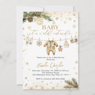 Invitation Bébé il fait froid dehors Baby Shower