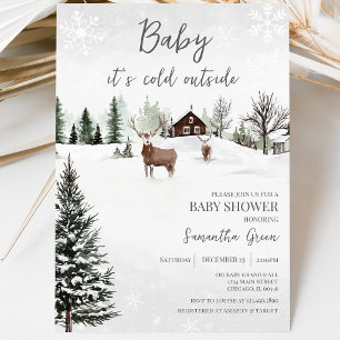 Invitation Bébé il fait froid dehors Baby Shower
