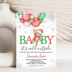 Invitation Bébé Il fait froid dehors Baby shower à ballons d'