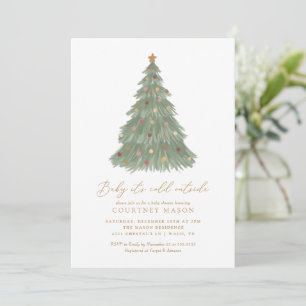 Invitation Bébé Il fait froid dehors Baby shower d'arbre de N