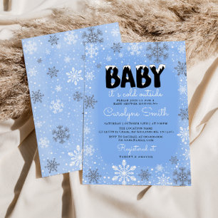 Invitation Bébé Il fait froid dehors Baby shower de garçon bl