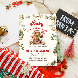 Invitation Bébé Il fait froid dehors Baby shower de Noël