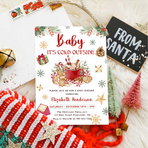 Invitation Bébé Il fait froid dehors Baby shower de Noël