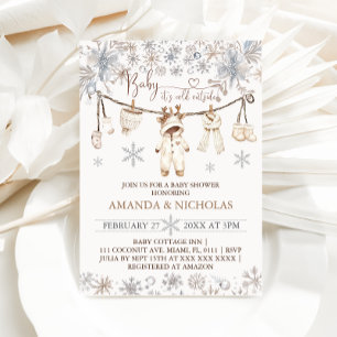 Invitation Bébé Il fait froid dehors Baby shower de vêtements