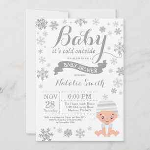 Invitation Bébé il fait froid dehors Baby Shower d'hiver