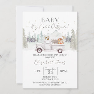 Invitation Bébé Il fait froid dehors, Baby shower d'hiver
