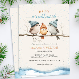 Invitation Bébé il fait froid dehors, Baby shower d'hiver