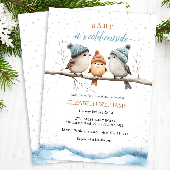 Invitation Bébé il fait froid dehors, Baby shower d'hiver (Créateur téléchargé)