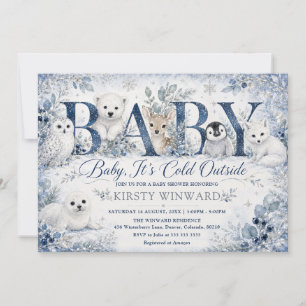 Invitation Bébé il fait froid dehors Baby Shower d'hiver