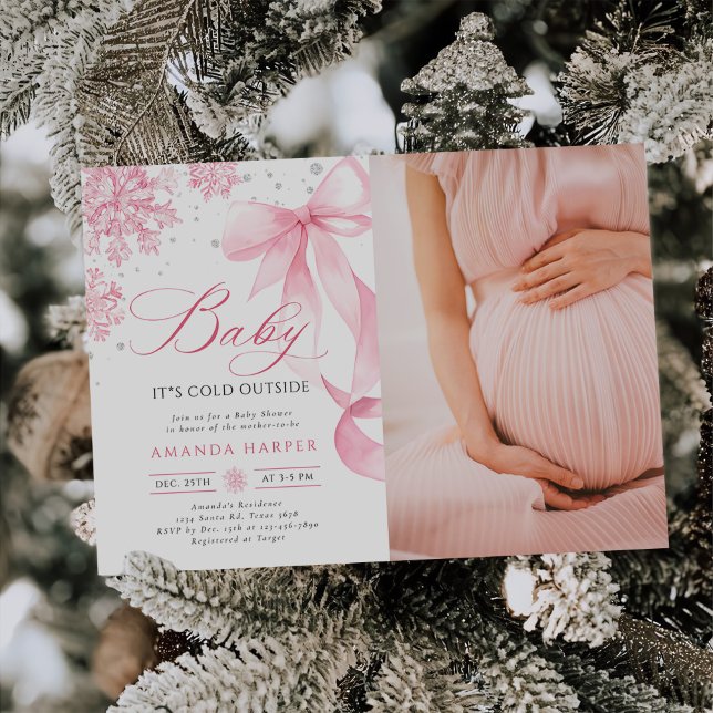 Invitation Bébé Il fait froid dehors Baby shower d'hiver Phot (Créateur téléchargé)