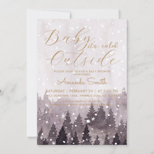 Invitation Bébé Il fait froid dehors Baby shower fille