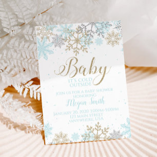 Invitation Bébé il fait froid dehors Baby Shower flocon de ne