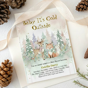 Invitation Bébé, il fait froid dehors, Baby Shower hivernal e