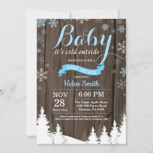 Invitation Bébé il fait froid dehors Baby Shower hivernal rus