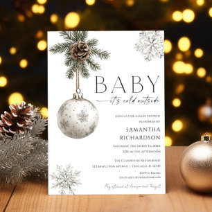 Invitation Bébé il fait froid dehors baby shower rustique boh