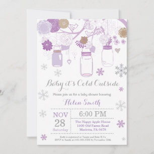Invitation Bébé il fait froid dehors Bocal Mason Hiver Baby S