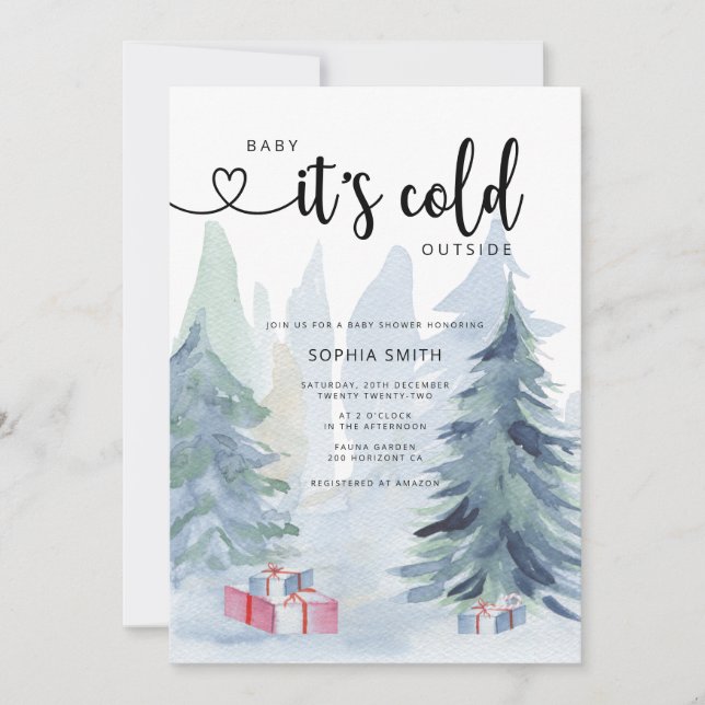 Invitation Bébé il fait froid dehors du baby shower (Devant)