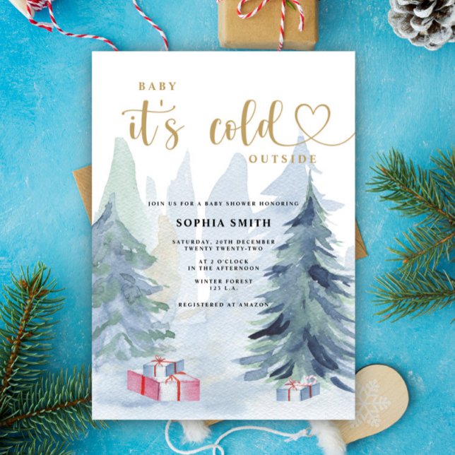 Invitation Bébé il fait froid dehors du baby shower (Créateur téléchargé)