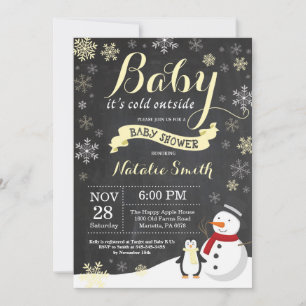 Invitation Bébé il fait froid dehors Fête prénatale d'hiver J