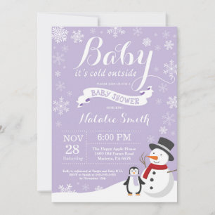 Invitation Bébé il fait froid dehors Fête prénatale d'hiver V