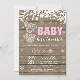 Invitation Bébé il fait froid dehors Fille Baby Shower d'hive