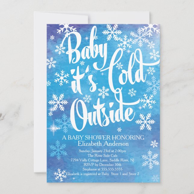 Invitation Bébé Il fait froid dehors garçons Baby shower d'hi (Devant)