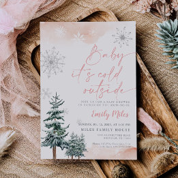 Invitation Bébé il fait froid dehors, hiver Baby shower