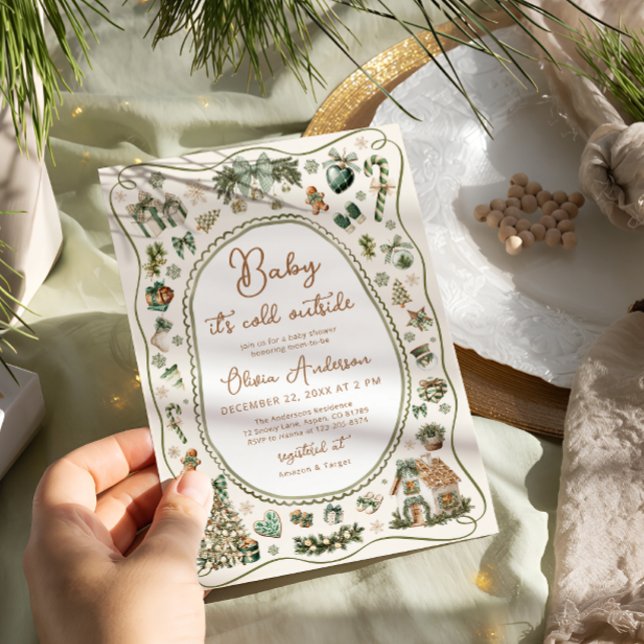 Invitation Bébé il fait froid dehors Hiver Baby shower neutre (Créateur téléchargé)