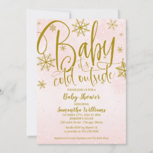 Invitation Bébé Il fait froid dehors hiver fille Baby shower