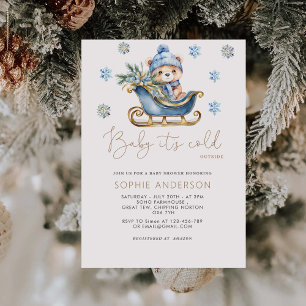 Invitation Bébé Il fait froid dehors mignon Baby shower Ours
