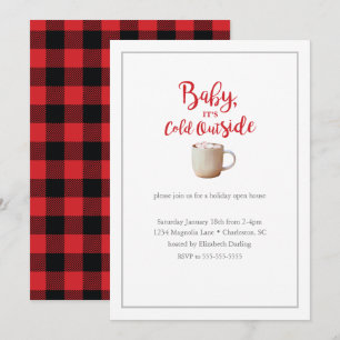 Invitation Bébé Il fait froid dehors Red Holiday Party