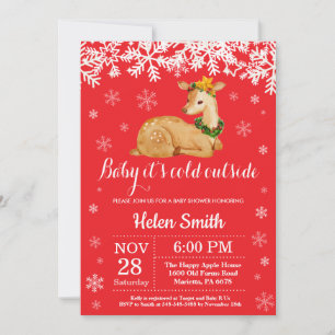 Invitation Bébé il fait froid dehors Shower bébé cerf d'hiver