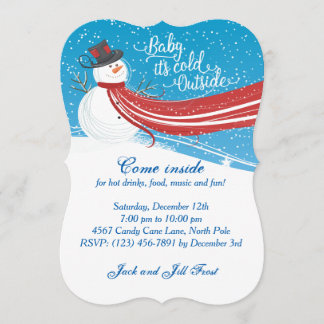 Invitation Bébé Il fait froid dehors Snowman fête de Noël