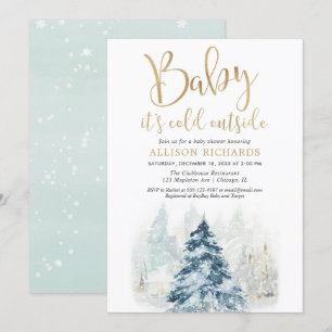 Invitation Bébé, il fait froid en dehors d'un baby shower non