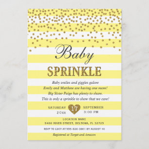 Invitation Bébé jaune pâle d'abeilles Neutral saupoudré d'abe
