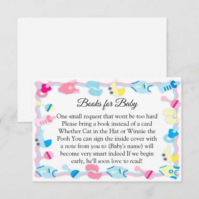 Invitation Bébé Jouets Baby showers Livres Pour Bébé (Devant / Derrière)