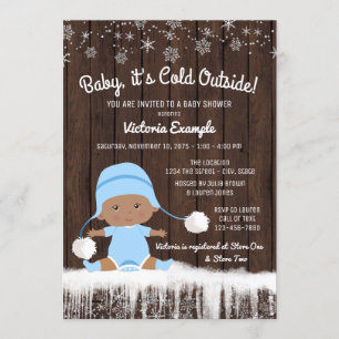 Invitation Bébé, le froid hors du Baby shower ethnique des ga