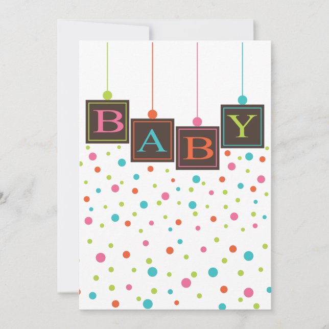 Invitation BÉBÉ lumineux Blocs de couleurs Baby shower neutre (Devant)